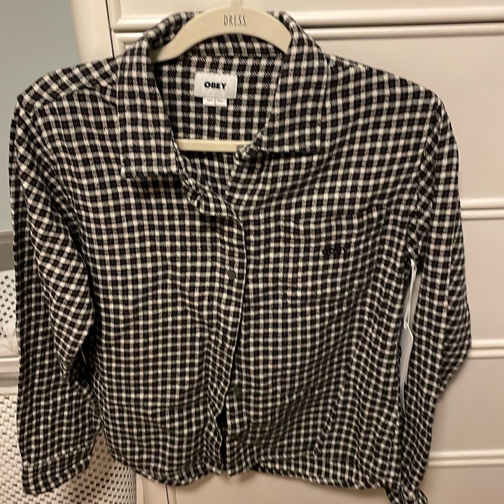 Women’s obey flannel shirt NWT